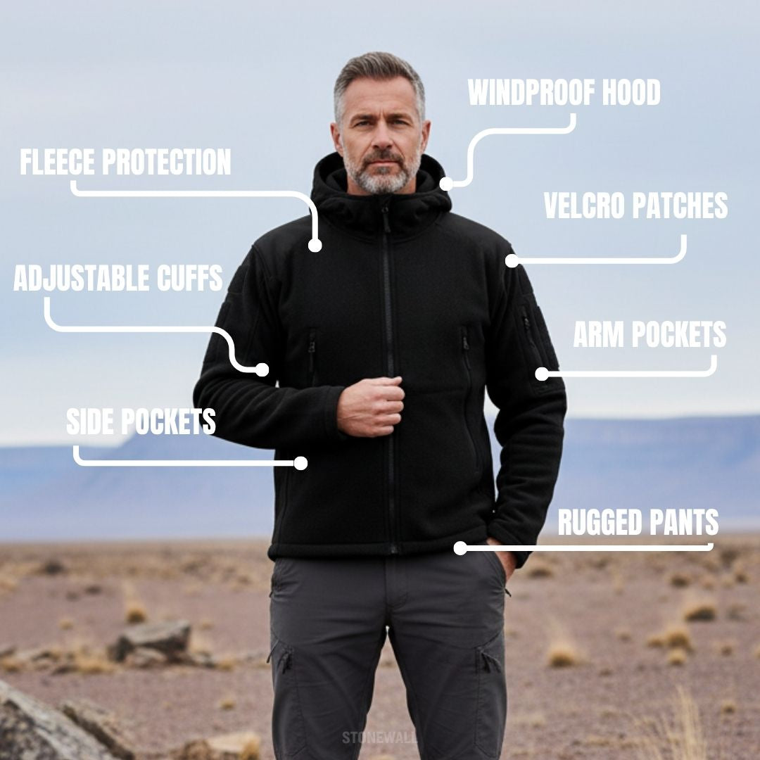 TACTICAL HOODED POLAR FLEECE JACKET
