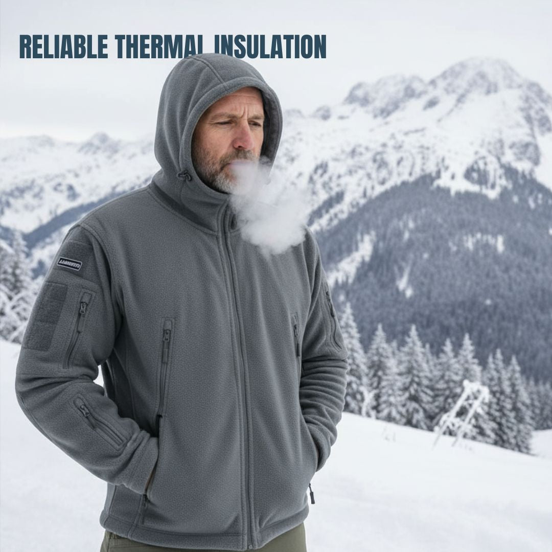 TACTICAL HOODED POLAR FLEECE JACKET