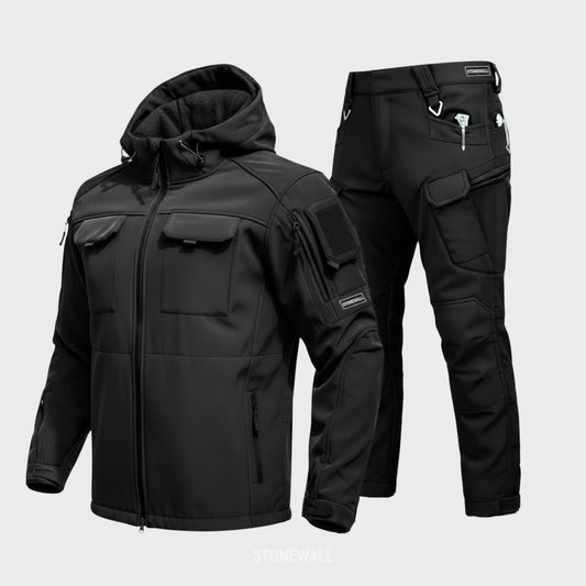 VANGUARD SCOUT WATERPROOF SOFTSHELL JACKET & PANTS SET BLACK