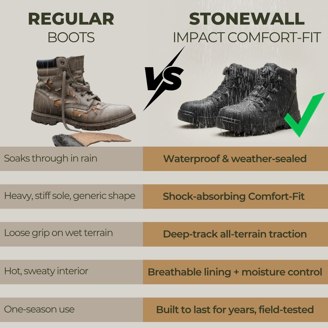 STONEWALL - IMPACT COMFORT-FIT BOOTS KHAKI