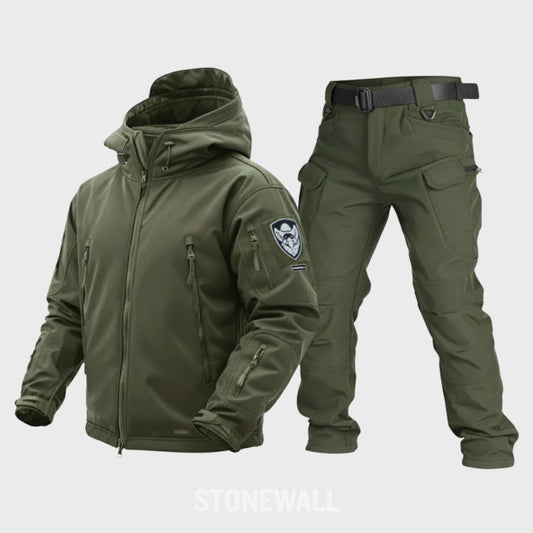 VANGUARD WATERPROOF SOFTSHELL JACKET & PANTS SET GREEN