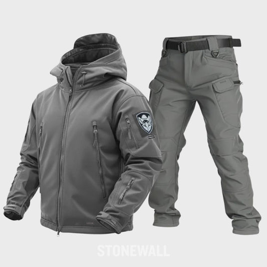 VANGUARD WATERPROOF SOFTSHELL JACKET & PANTS SET GRAY